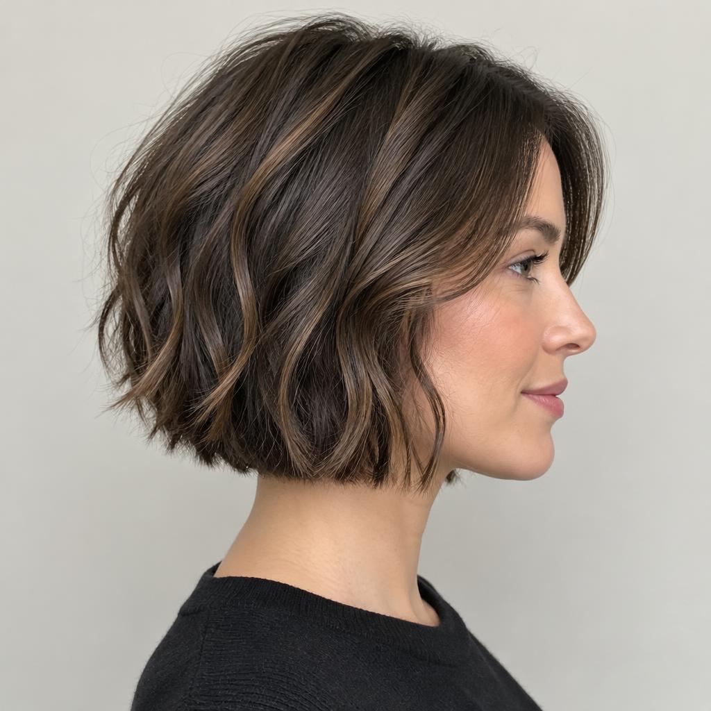 Long to textured bob before and after, Winchester salon – after