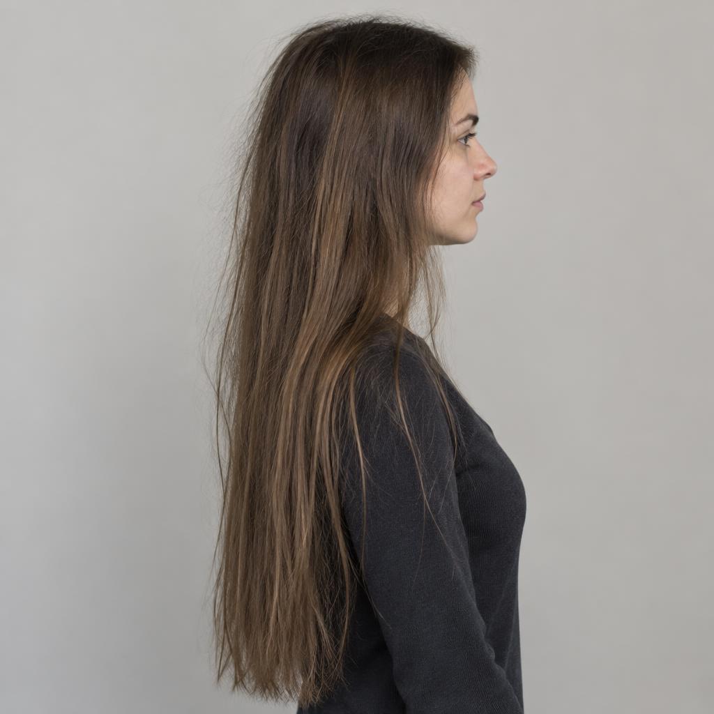 Long to textured bob before and after, Winchester salon – before